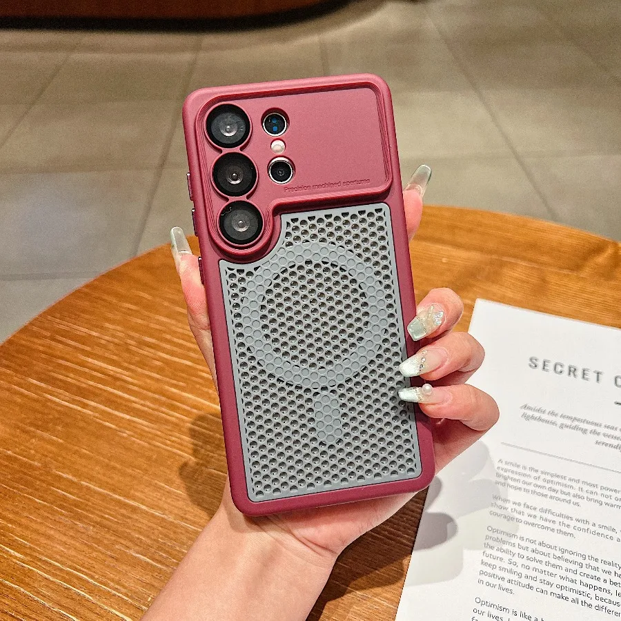 Luxury Magnetic Phone Case with Breathable Cooling and Lens Protection Bumper Cover