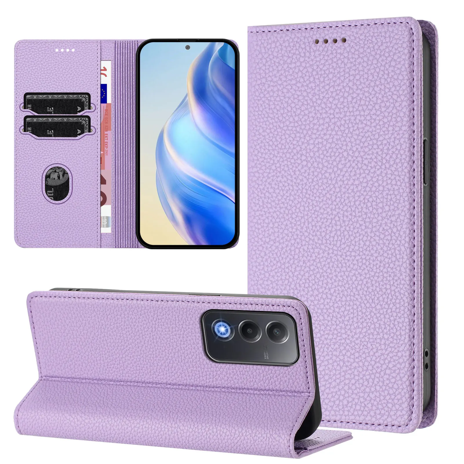 Vintage Slim Magnetic Leather Wallet Flip Cover with Card Slots