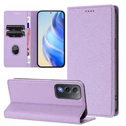 Vintage Slim Magnetic Leather Wallet Flip Cover with Card Slots - OPPO A5 5G (PURPLE)