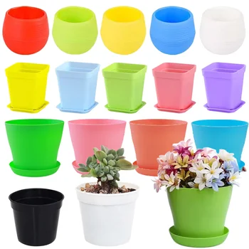 10/20pcs Mini Flower Pot Plastic Succulent Plant Potted Household Office Desk Garden Balcony Decoration Planting Supply TMZ