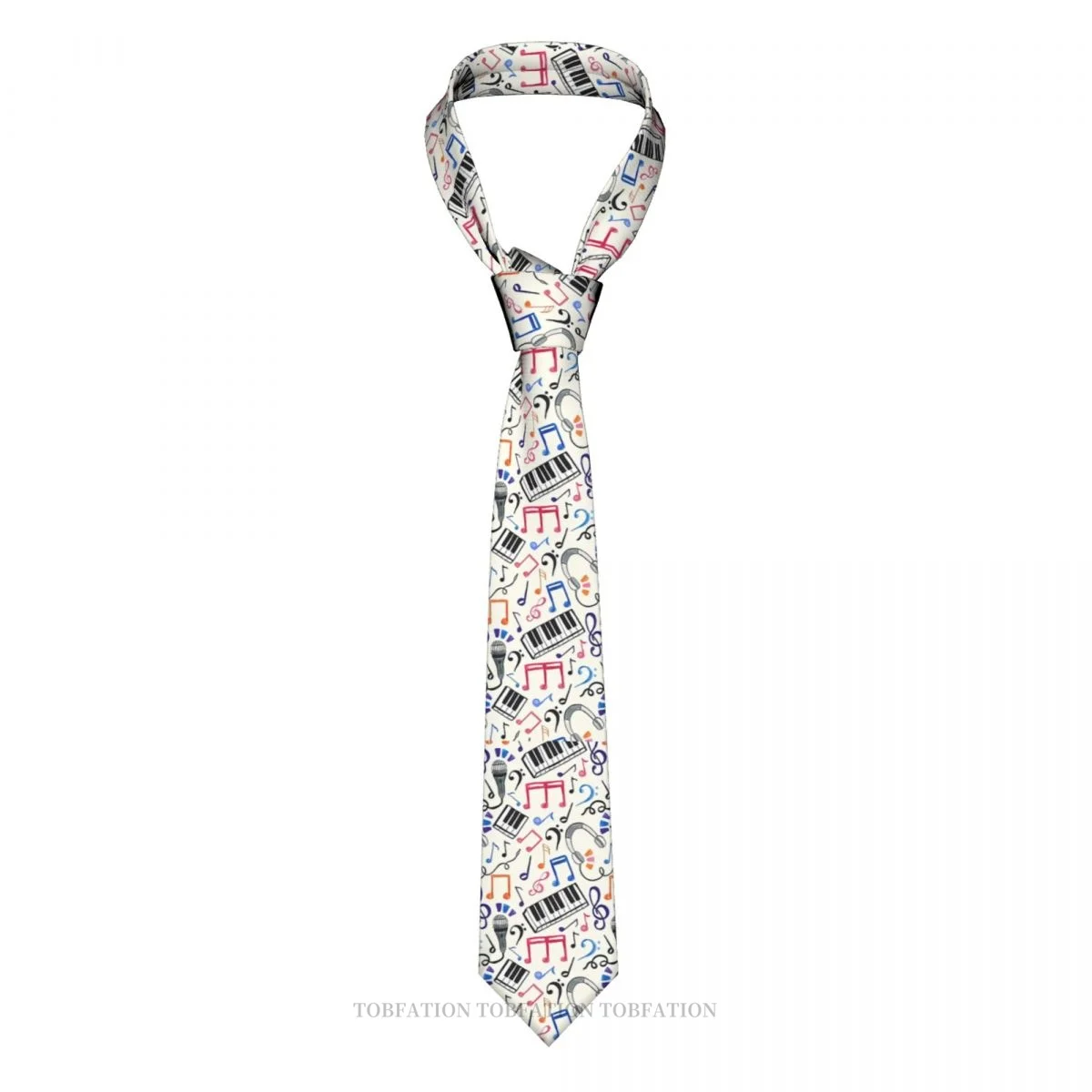 

Good Music Notes Symbols Classic Men's Printed Polyester 8cm Width Necktie Cosplay Party Accessory