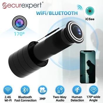 PEGATAH 3MP HD Peephole WiFi Camera 170° Wide-angle Door Viewer Motion Detection Smart Home Security Wireless Cat-eye Cam ICSEE 1