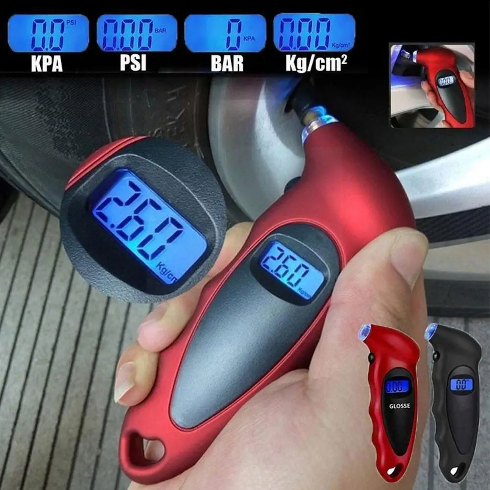 Digital Tire Pressure Guage Air Tire Meter Accurate Blue Backlight Durability 