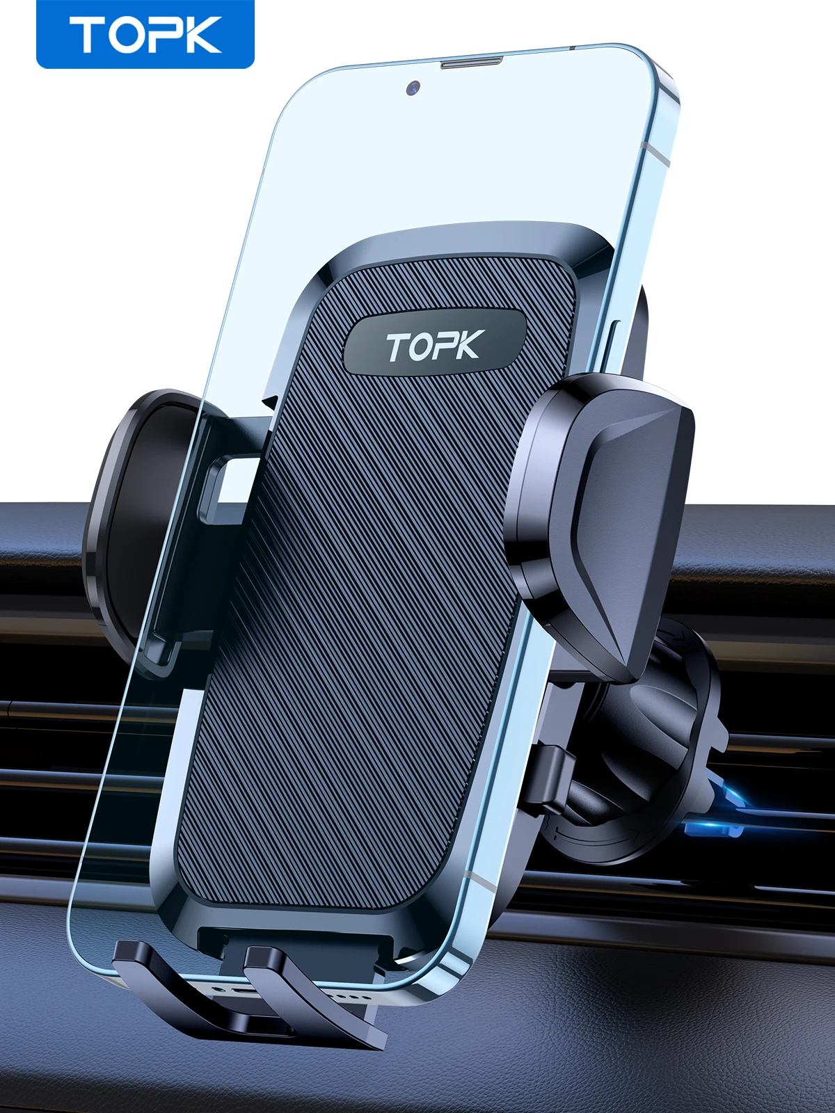 TOPK D36-G supporto universale per telefono da auto con Clip a gancio presa d'aria supporto per auto rotazione a 360 ° supporto universale per cellulare per cellulare