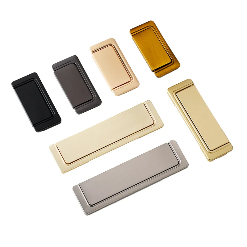 Cabinet Handles Simple Flat Concealed Buckle Drawer Invisible Gusset Aluminum Alloy