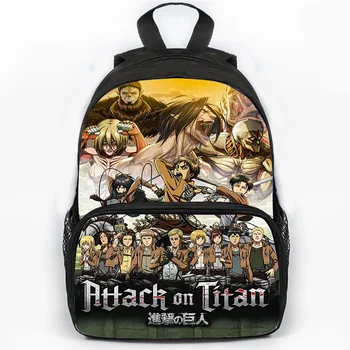 Anime Attack on Titan Backpack Studnets Large Capacity School Bags Girls Boys School Rucksack Shingeki no Kyojin Anime Knapsack 1