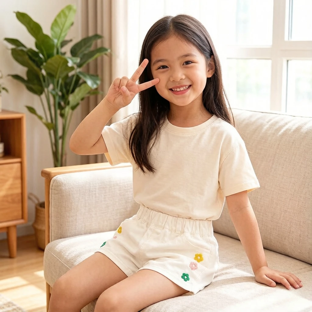 1-5세 여아용 자수 꽃무늬 화이트 데님 반바지, 여름용 프리워시드 핫팬츠, 부드러운 면 소재 용 반바지