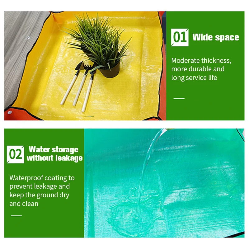 Planting Mat PE Square Gardening Mat Waterproof Plant Potting Foldable Garden Repotting Pad Anti-dirty Transplanting Tarp