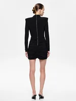 CNYISHE Hollow Out Long Sleeve Solid O Neck Hip Wrap Sheath Zipper Women Dresses Party Outfits Female Bodycon Vestidos Robes - Image 3