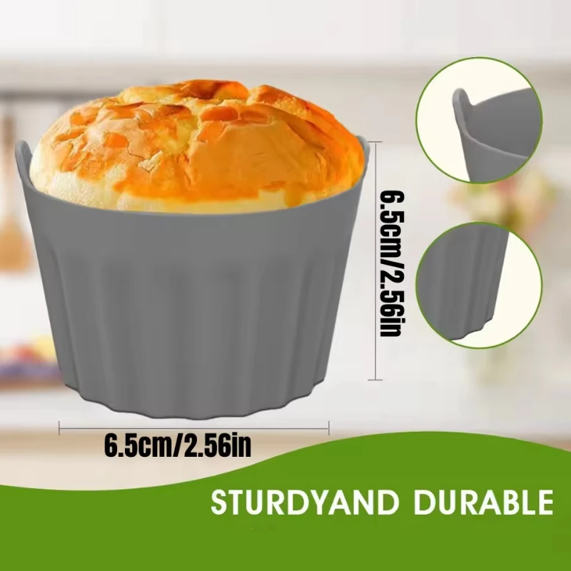 Ramekins 2/4/8Pcs For Air Fryer Silicone Large Muffin Cases Nonstick Egg Poacher Mould