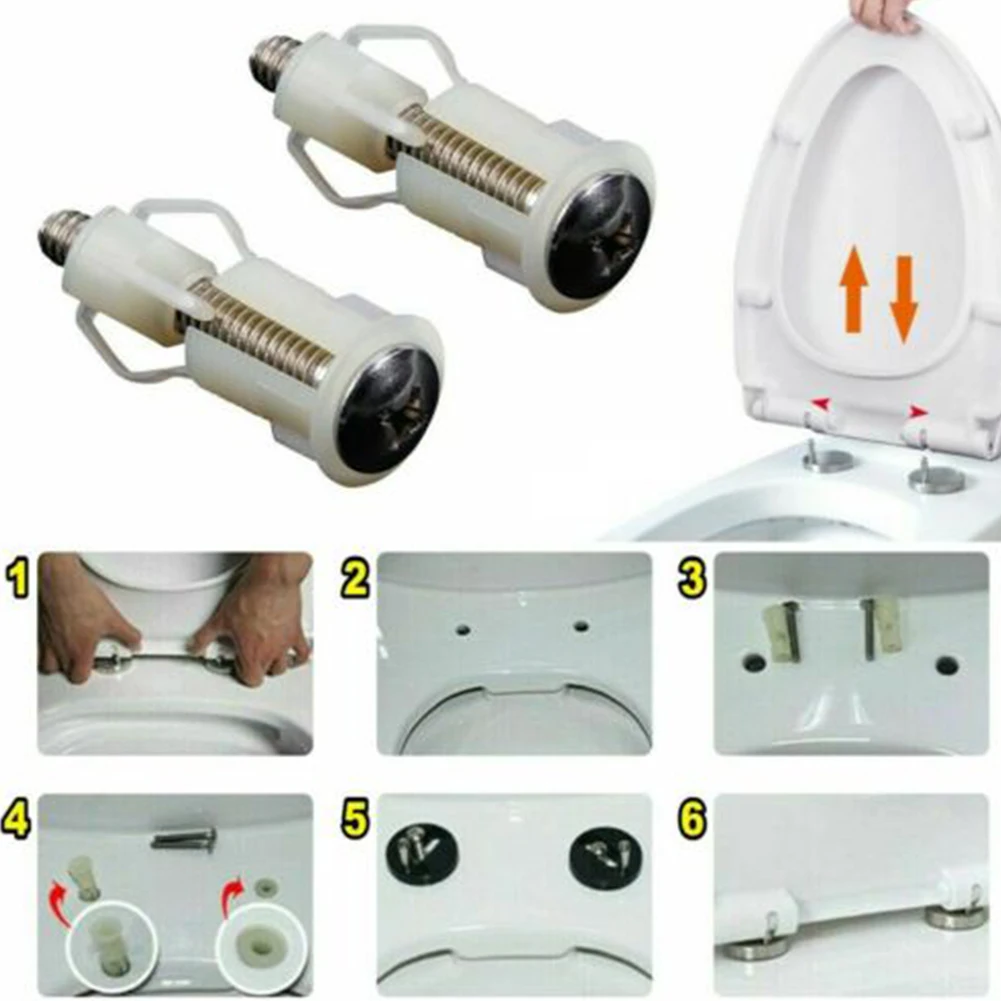 Toilet Seat Accessories Top Fix Toilet Seat Screws Universal Bathroom Accessories Replacement Fixing WC Blind Hole Fitting Kits