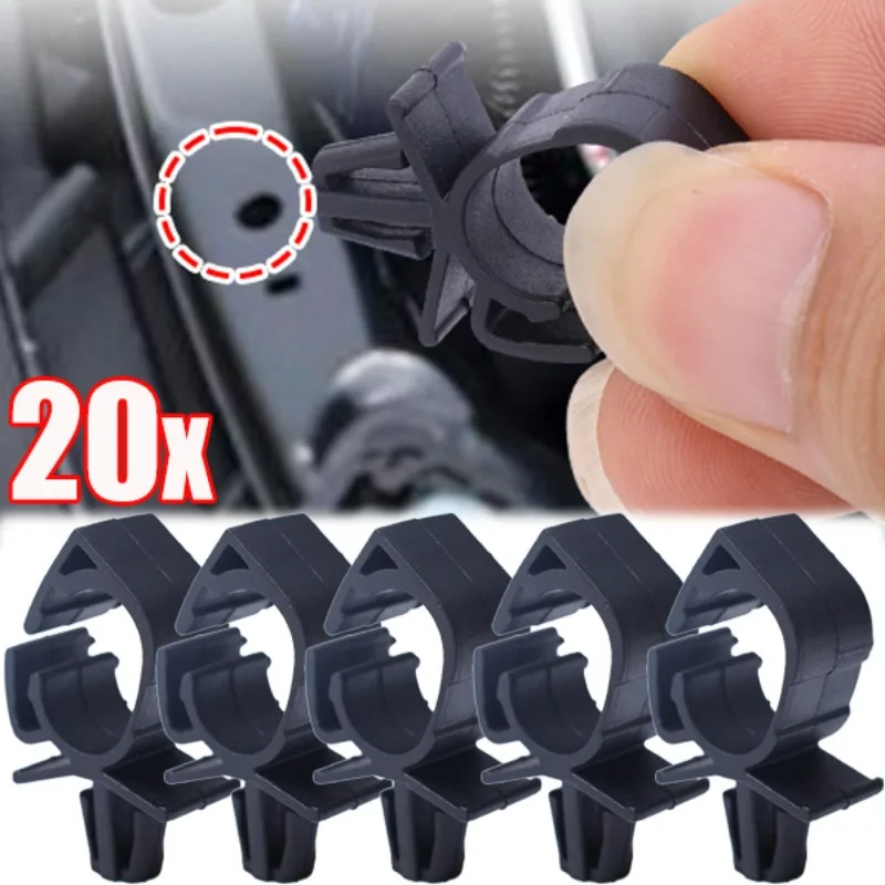 Eratus 15 PCS Car Gear & Handbrake Cable Fixing Clip Kit - 28x27x1mm U-Shaped Metal Retainers, Gold