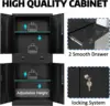 Storage Cabinet，71" Garage Storage Cabinet with 2 Locking Drawer and 4 Adjustable Shelves ，Black Tool Cabinet，Lockable Fil 4