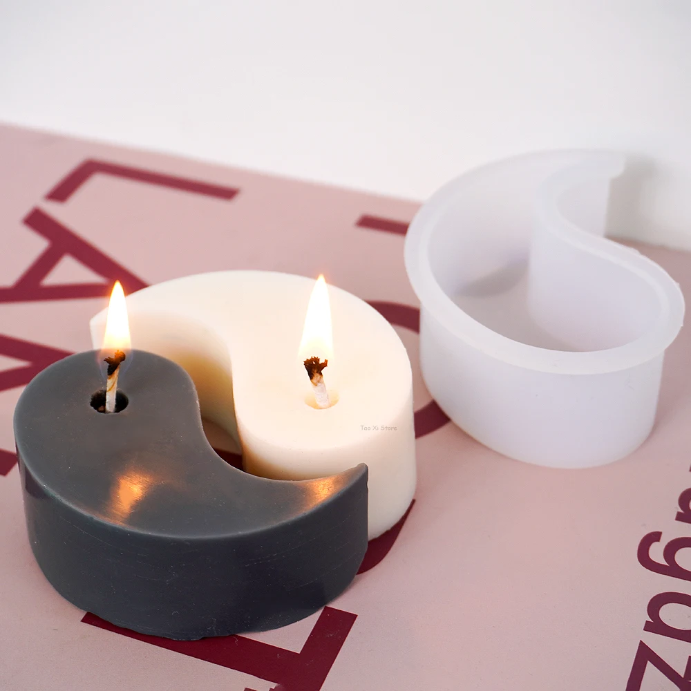 Yin Yang Silicone Mold for DIY Scented Candles, Soap, and Resin Crafts