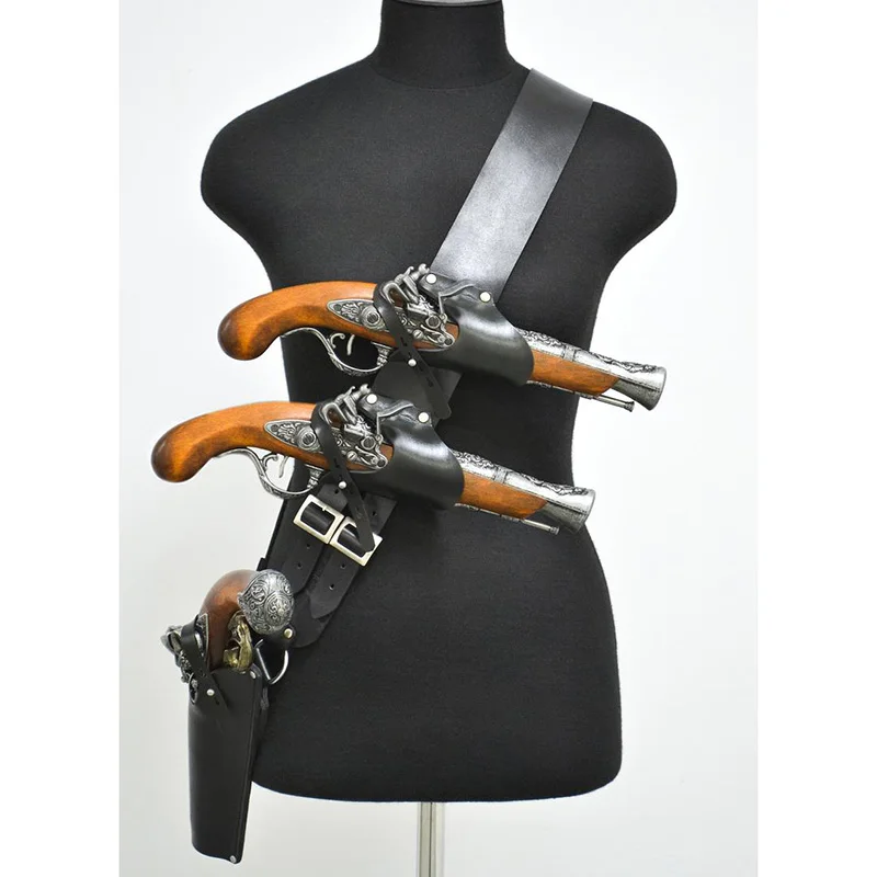 Medieval Pirate Cosplay Costume Shoulder Belt Flintlock Holder