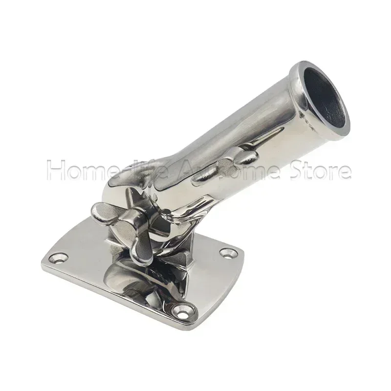 316 Stainless Steel Flag Pole Hold Base Bracket Adjustable 180 Degree Rotatable Flagpole for House Patio Outdoor Yard Farmhouse