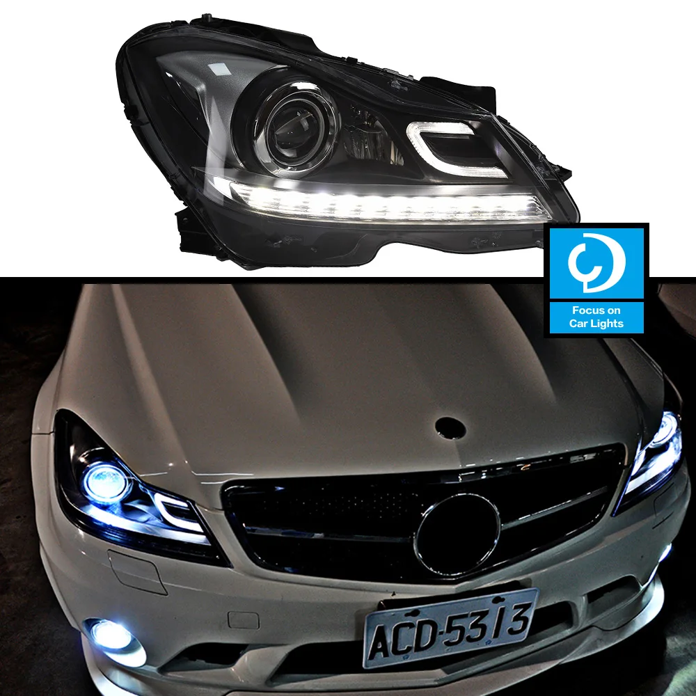 

Car Front Headlight For W204 C200 C300 C260 2011-2013 Style Modified Styling Dynamic Turn Signal Lens Auto Accessories 2PCS