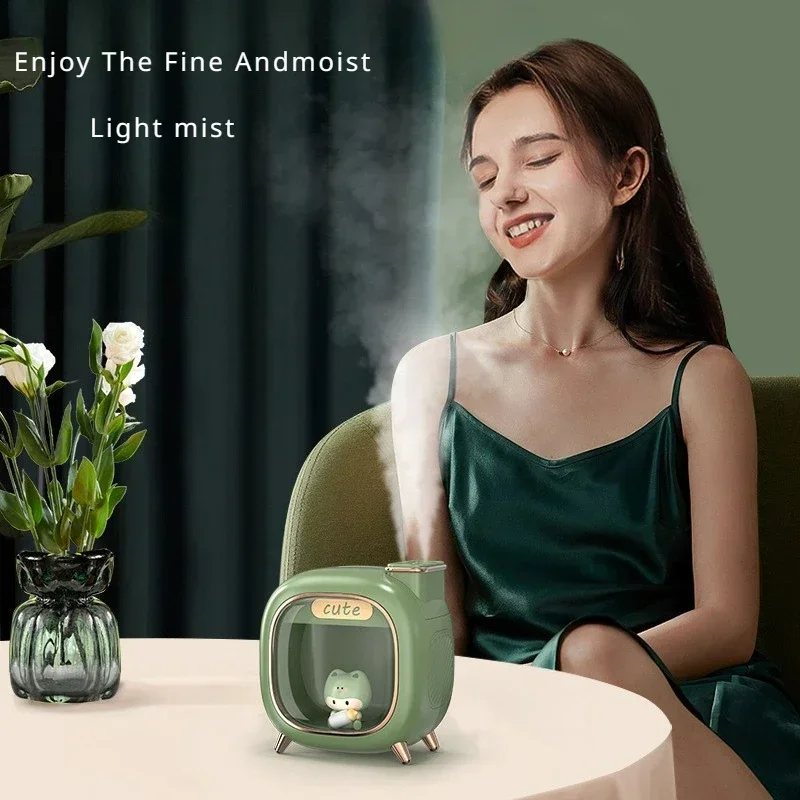 500ML Large Capacity Air Humidifier Air Purifier USB Charging Battery Air Ultrasonic Humidification Portable Doll Cute Bedroom spray hydration instrument cartoon cute rabbit desktop humidifier two gear adjustment car bedroom office portable charging