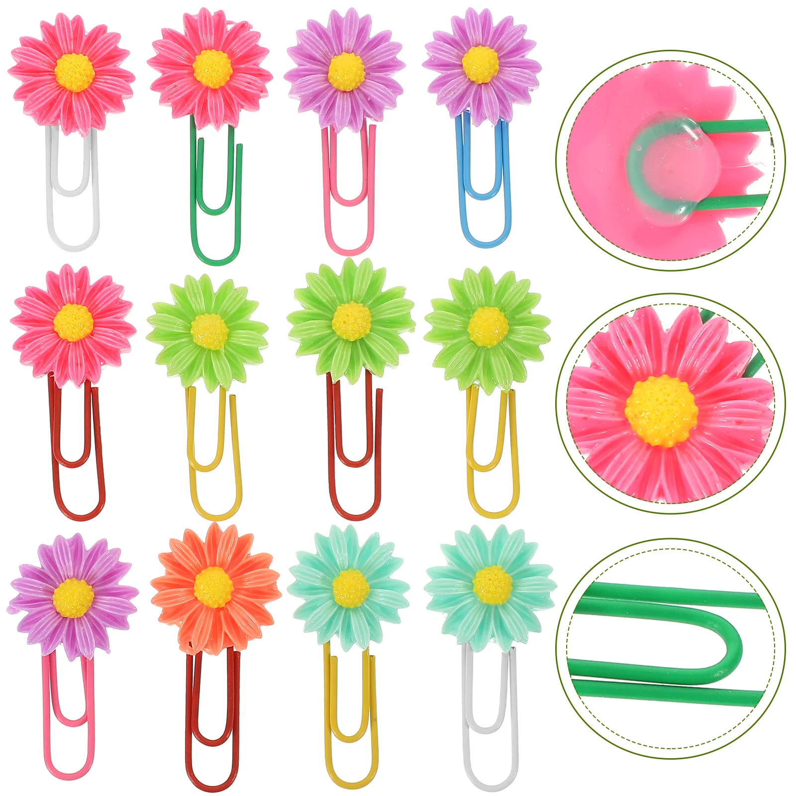 

Stobok Flower Paperclips Creative File Clip Vintage Paper Clip Decorative File Clips Colored Paper Clips Bookmark Marking