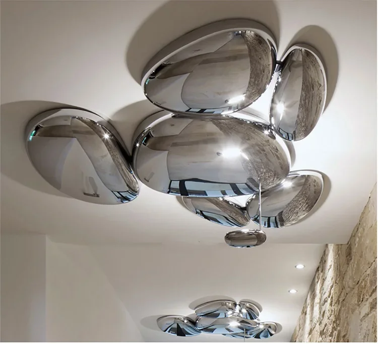 Description Picture 2 of itemLOVING LAMPA CEILING LIGHT silver lamp LED glass ceiling lights Luxury Metal Mercury Ceiling Lamp Foyer art deco lamp Creative
