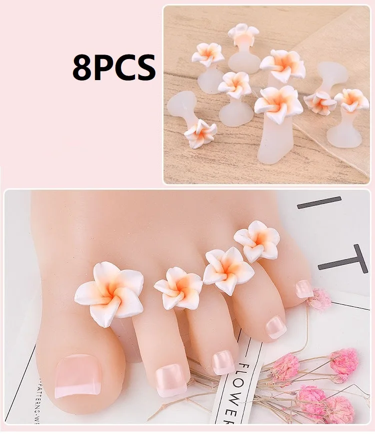 8PCS Silicone Toe Separator Correction Pedicure Foot Separator Pedicure Accessories Cute Soft Fingers Silicone Feet