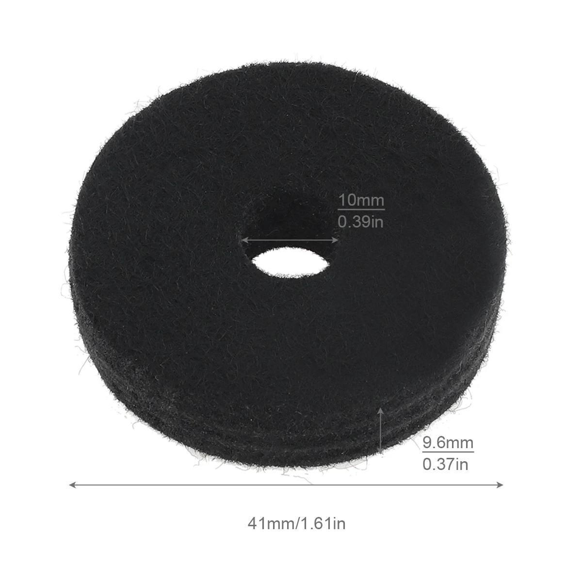 4pcs 9.6mm / 0.37in Thickness Drum Cymbal Stand Felt Washer,Black Drum Sets Replacement for Good Cymbal Sound