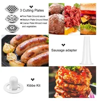 Hachoir à viande électrique professionnel 2800W en acier inoxydable, puissant, pour viande, saucisses, préparation culinaire, pour bœuf, porc, poulet, usage domestique et commercial 6