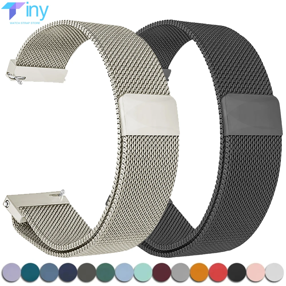 Watch strap 20/22mm magnetic Milanese for Samsung Galaxy Watch 7 6 5 4 40 44mm Gear S3 stainless steel band for Huawei 4 GT3 bracelet