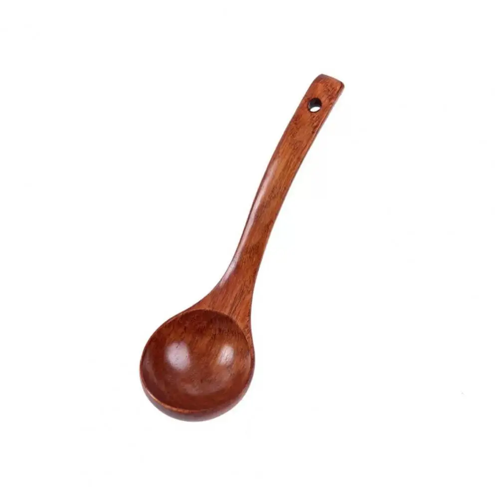 Heat-Resistant Soup Serving Ladle Anti-scald Handle Wood Cooking Utensils Soup Spoon Kitchen Tool