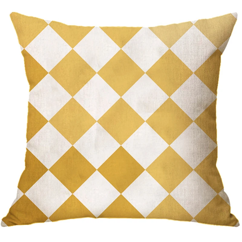 Home Decor Colorful Geometric Cushion Cover For Sofa Office Decoration Nordic Leaf Print Throw Pillow Cover Car Pillowcase 