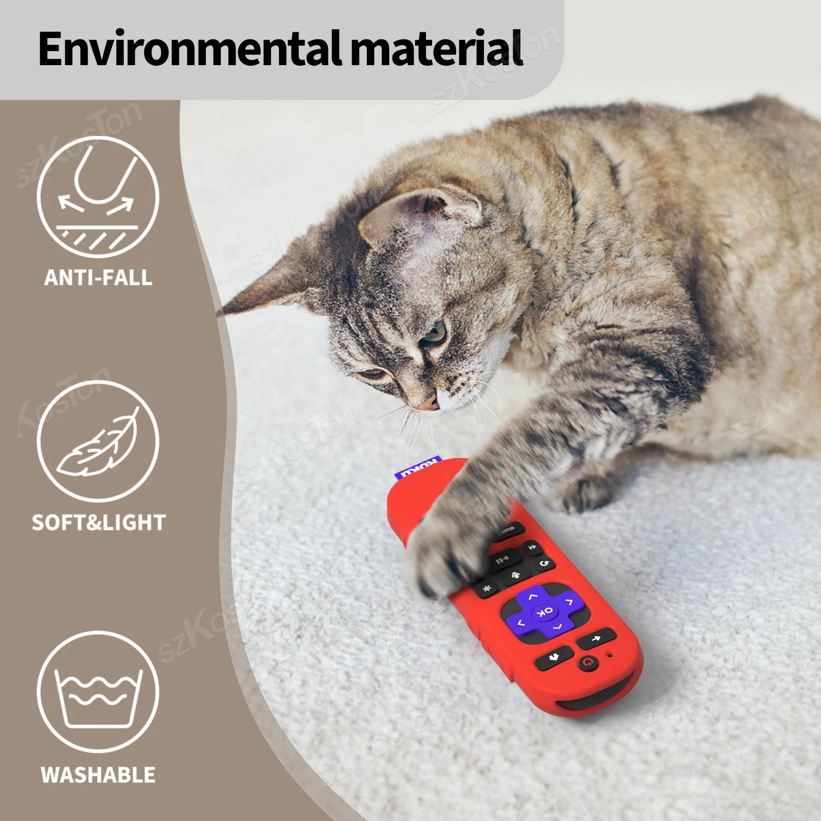 Silicone Remote Case Silicone Remote Cover Silicone Remote Sleeve Remote Controller Cover Silicone Case Protector for Roku Voice Remote Pro 2nd Edition RCB1R /RCOS1