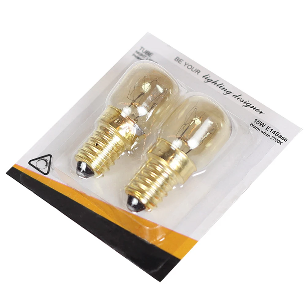 2PCS 15/25W 220V E14 300℃ High Temperature Resistant Microwave Oven Cooker Lamp Salt Light Bulb Lighting Bulbs Replacement Bulbs honeyfly 2pcs oven toaster steam bulb jd e14 220 240 25w 40w high temperature lamp cooker hood lamp microwave oven dryer