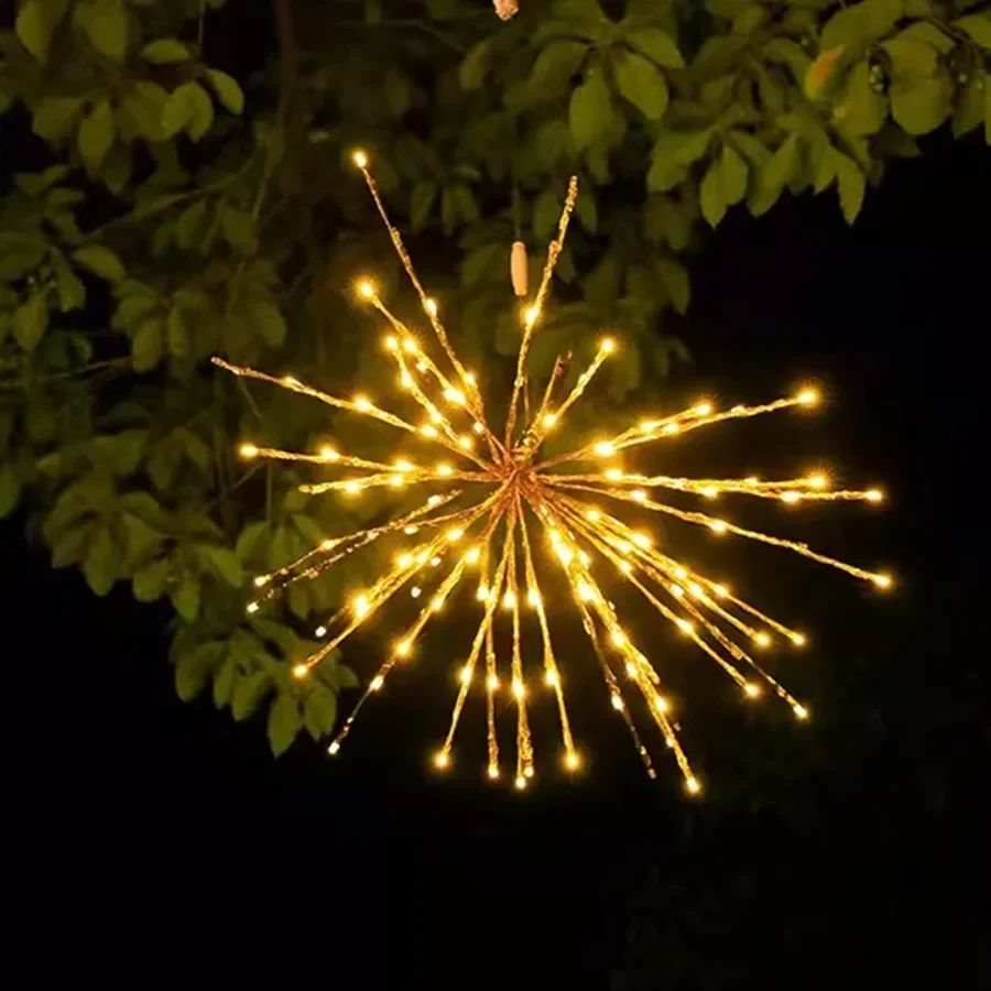 thumbnail image 1 of Luces de fuegos artificiales de 88 LED de alto brillo para colgar en el árbol de Navidad, luces de hadas con forma de estrella, luces de fuegos artificiales de alambre de cobre para decoración de jard, 1 of 5