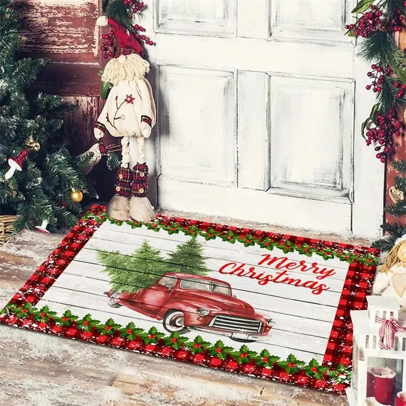 

Christmas Decoration Floor Mat Entrance Door Bedroom Bath Toilet Anti Slip Carpet Merry Christmas Doormat Happy New Year Navidad