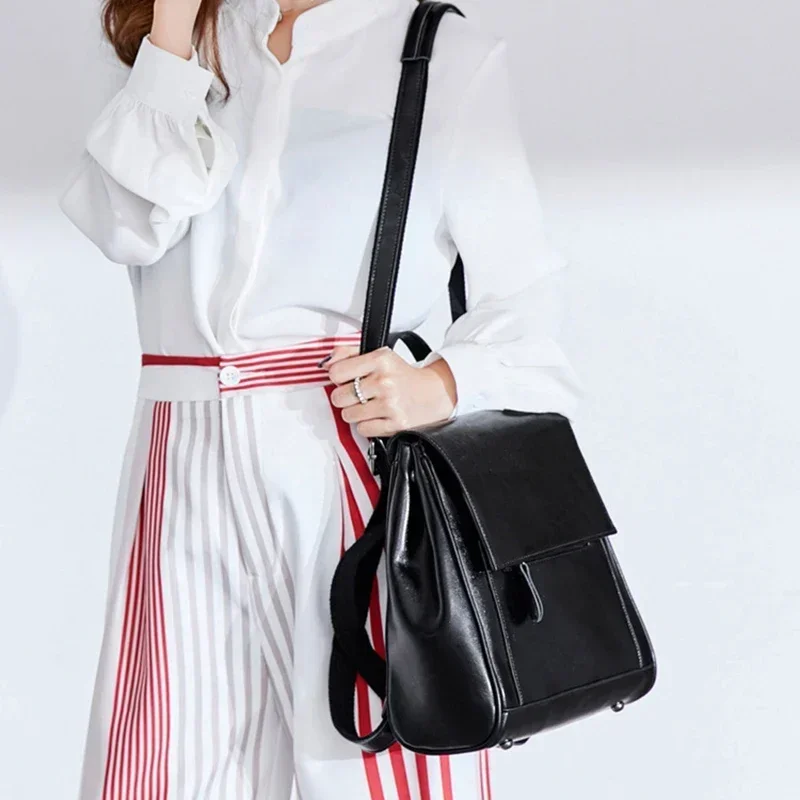 Genuine Leather Women Backpack Rucksack
