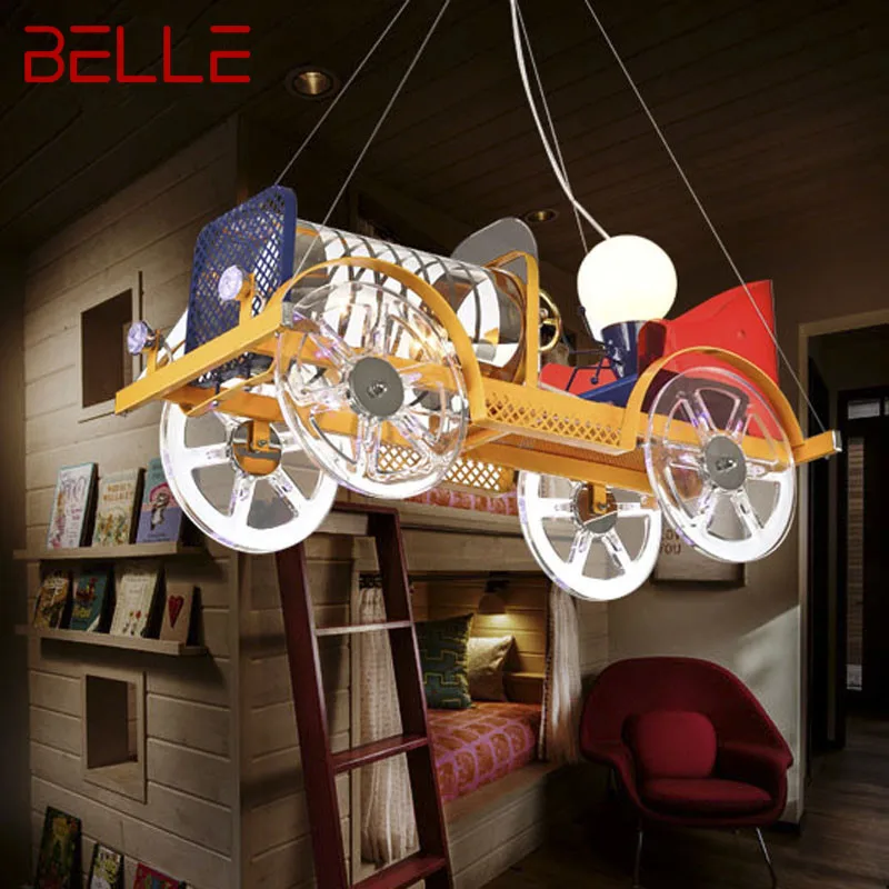 

BELLE Children's Car Pendant Lamp Vintage LED Creative Fashion Cartoon Light For Kids Kindergarten Decor With Remote Control