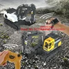 Projection Smoke Remote Control Excavator Watch Remote Control Dual Mode Alloy RC Excavator Auto Demo Engineering Truck Vehicle 5