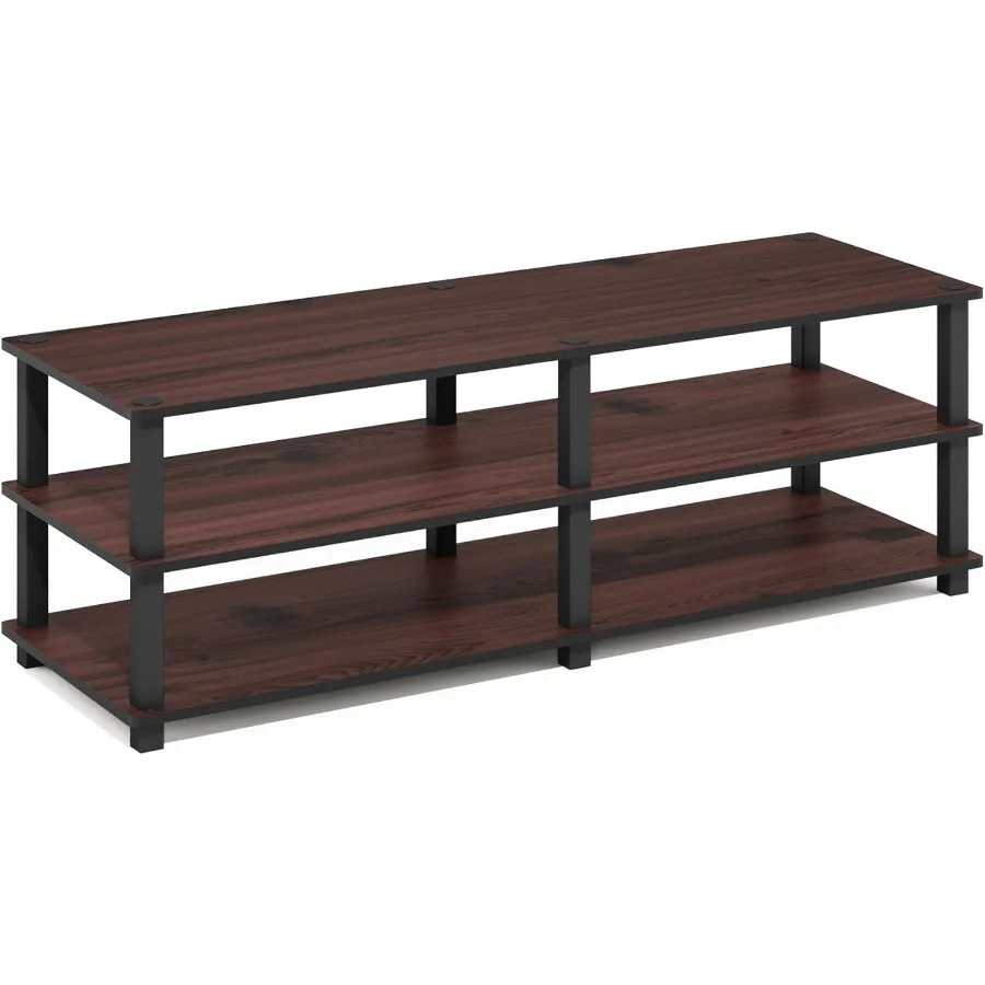 TurnSTube No Tools 3Tier Wide Storage Bench Dark Cherry Black 47inch Wide