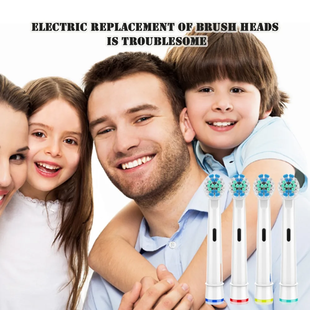 4 Pcs Replacement Electric Toothbrush Heads Professional Compatible for SB-17A Effectively Remove Plaque Teeth Cleaning