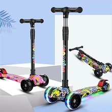 

Shining Kid Scooter Height Adjustable Foldable Children Balance Bike Light Flash Baby Ride on Toy Gift for Boy Girl