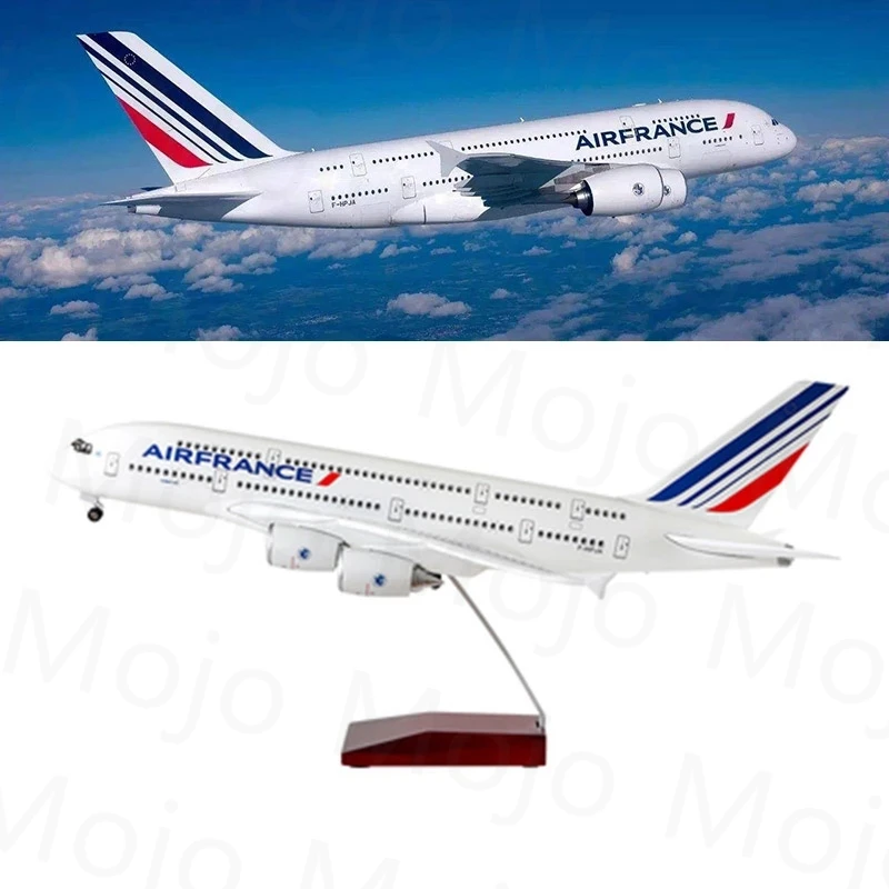 

1:160 Scale 47 cm Air France A380 Airbus Resin Die-cast Airplane Model Touch or Voice Control For Home Decoration