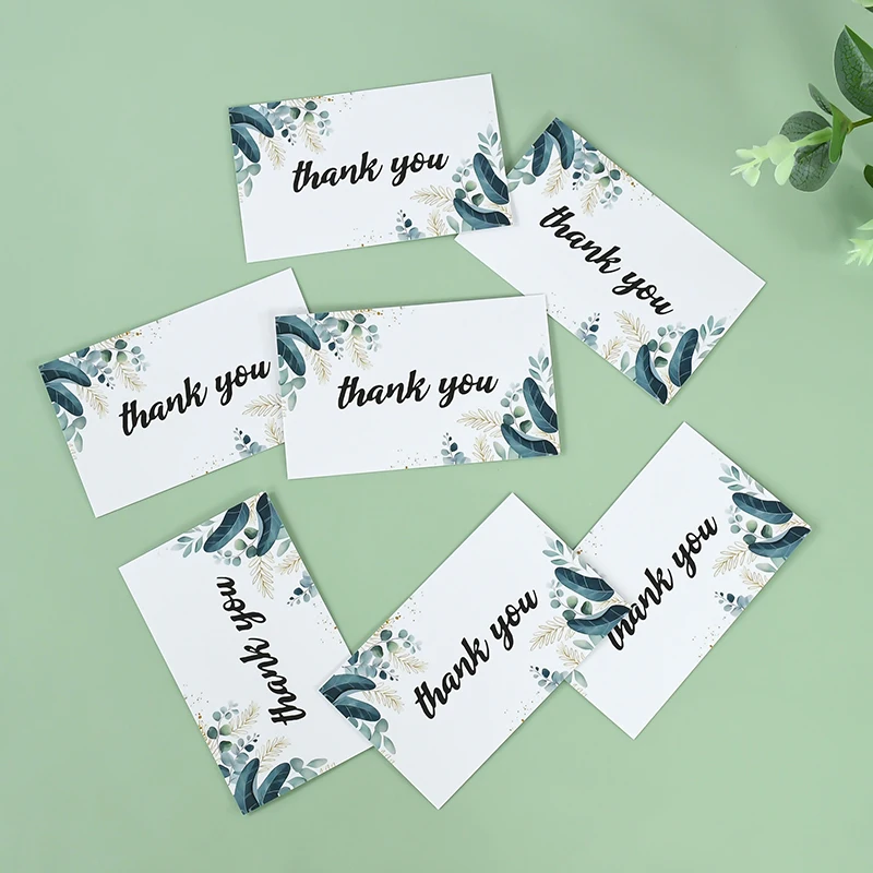 Leaf White Green Eucalyptus Wedding Engagement Banquet Thank You Card Meal Plate Card Process Reminder cards 50pcs greeting cards thank you cards