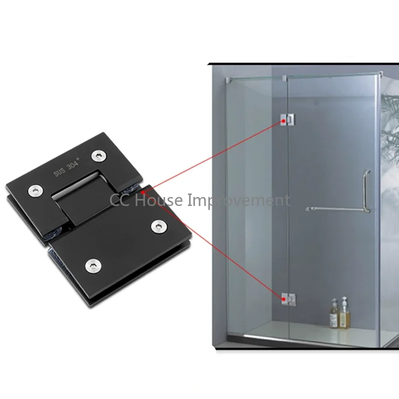90/180 Degrees Glass Bracket Clamp Shower Door Hinge 304 Stainless Steel Heavy Duty Furniture Hinge Replacement Parts