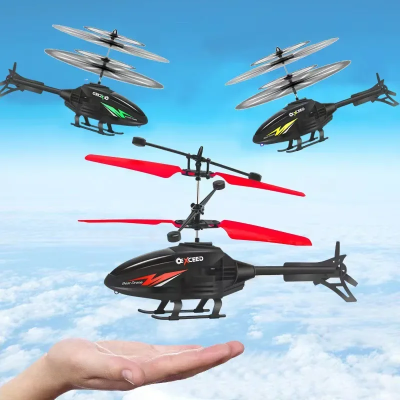2 in1 Induction Watch Gesture Remote Control Toy RC Helicopter Impact Resistant Helicopter with Lighting 5