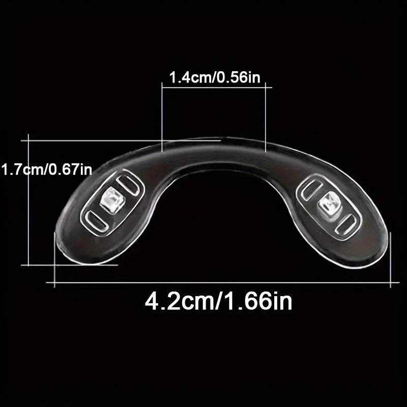 유색 U 실리콘 결합 샴 새들 안경, 부드러운 코 패드, 안경에 삽입, 반투명 미끄럼 방지 코 패드, 4 개