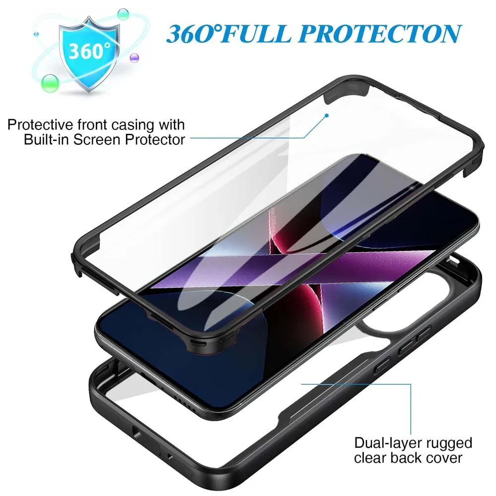 360 Full Body Transparent Shockproof Phone Case and Screen Protector