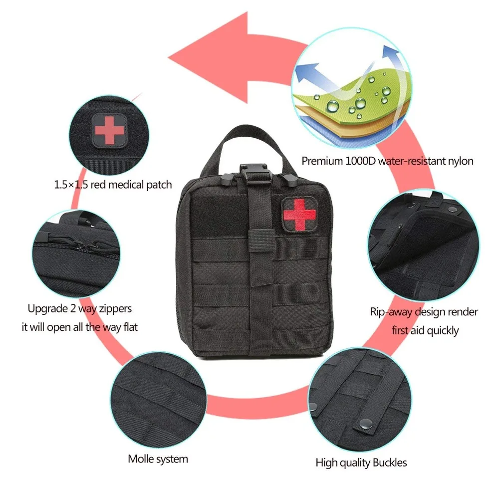 Survival First aid Kit Container Travel Oxford Cloth Waterproof Tactical Waist Pack Outdoor Climbing Camping Equipment