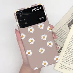 Charming Heart & Butterfly Floral Soft Silicone Matte Protective Phone Case - Poco M4 (MT35)