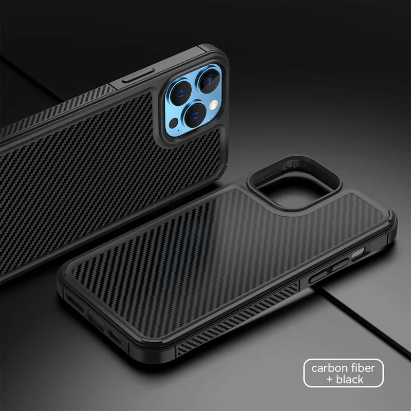 Carbon fiber cooling Cell Phone Case For iPhone 13 14 Pro Max 11 12 Pro Max 7 8 Plus X Xs XR