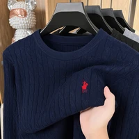 Luxe poney broderie marque de créateur pull hommes nouvelle mode unique jacquard confort Paul décontracté tricoté col rond pull 1